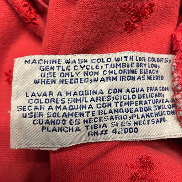 Basic Editions Plus Red Embroidered Tank Top Size 2X - Picture 3 of 6